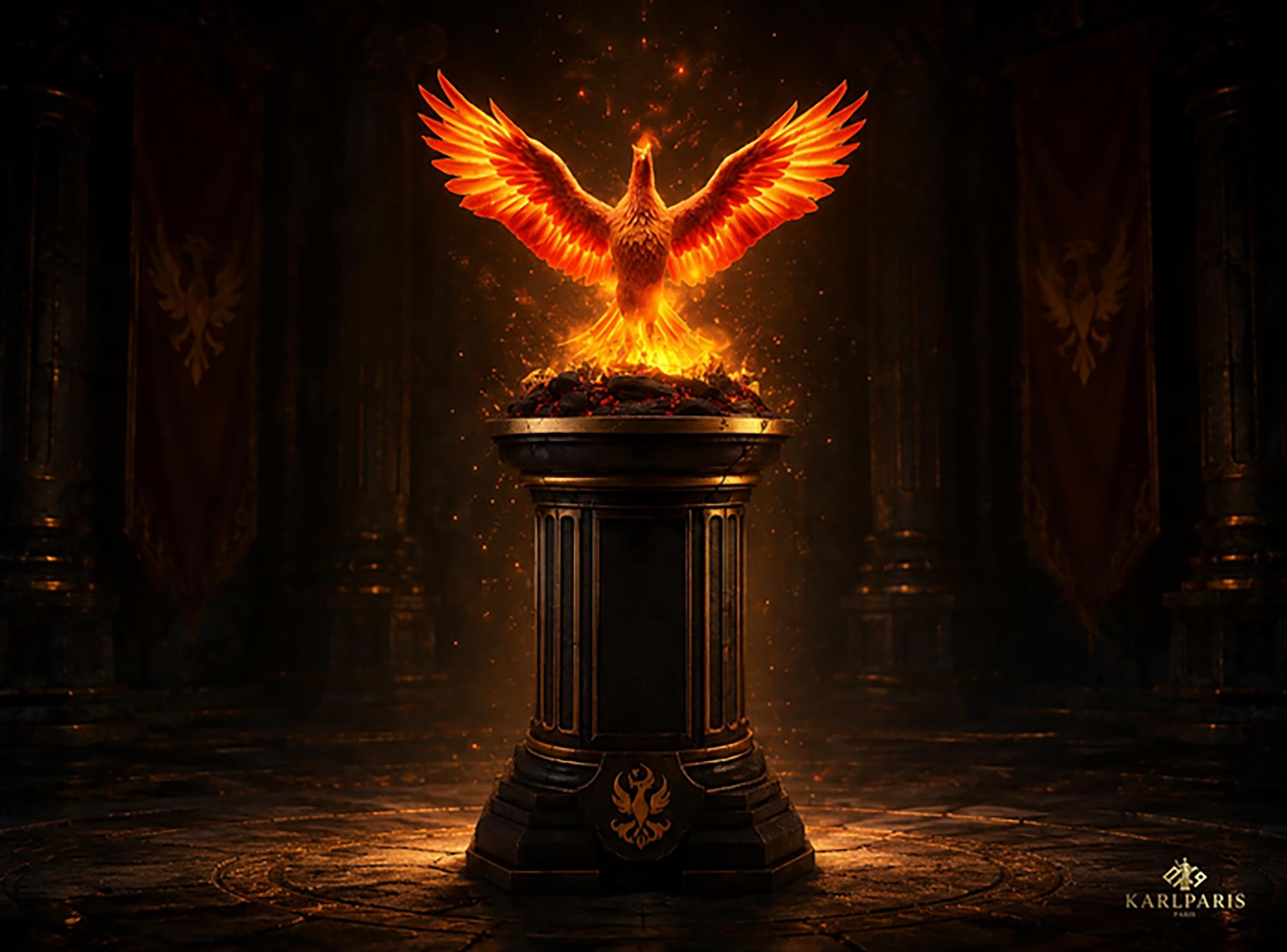 Phoenix Rising Flame Artwork Mythical Fire Second Life