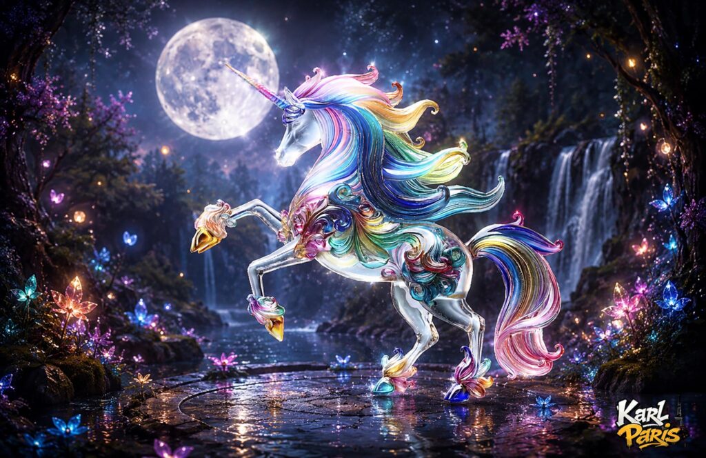 Prismatic Dream Unicorn Celestial Rainbow Fantasy Sculpture Second Life