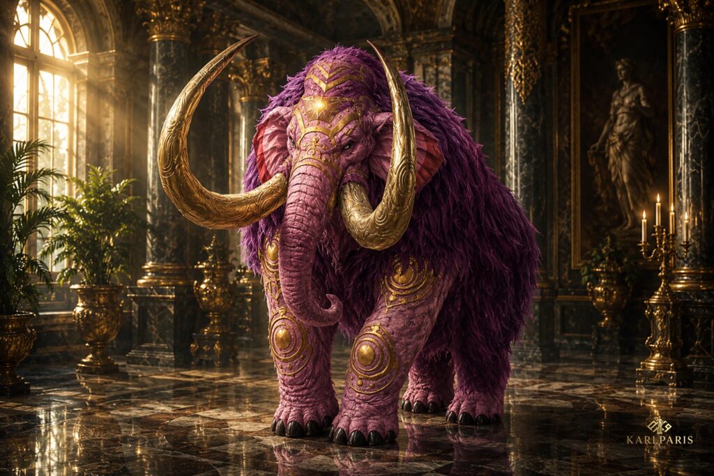 Royal Amethyst Mammoth Enchanted Ancient Beast Sculpture Second Life