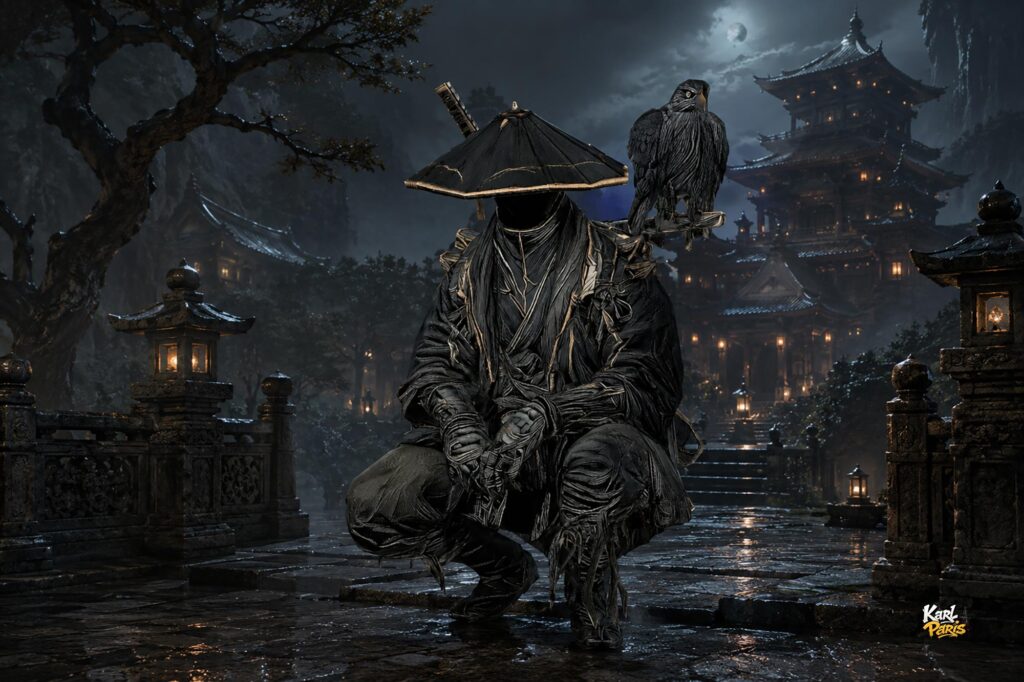 Shadow Ronin Faceless Raven Wanderer Second Life