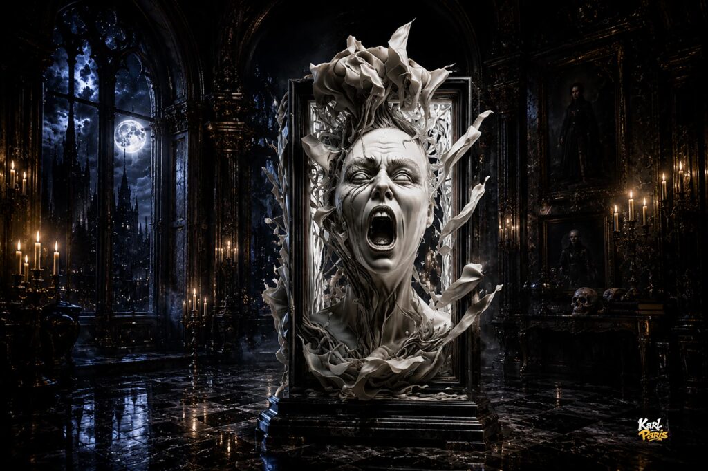Shattered Scream Gothic Nightmare Wall Sculpture Second Life