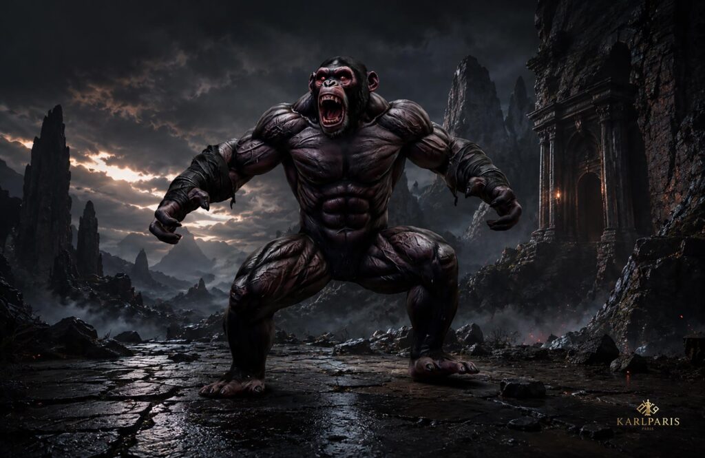 Titan Rage Ape Primal Beast Warrior Sculpture Second Life