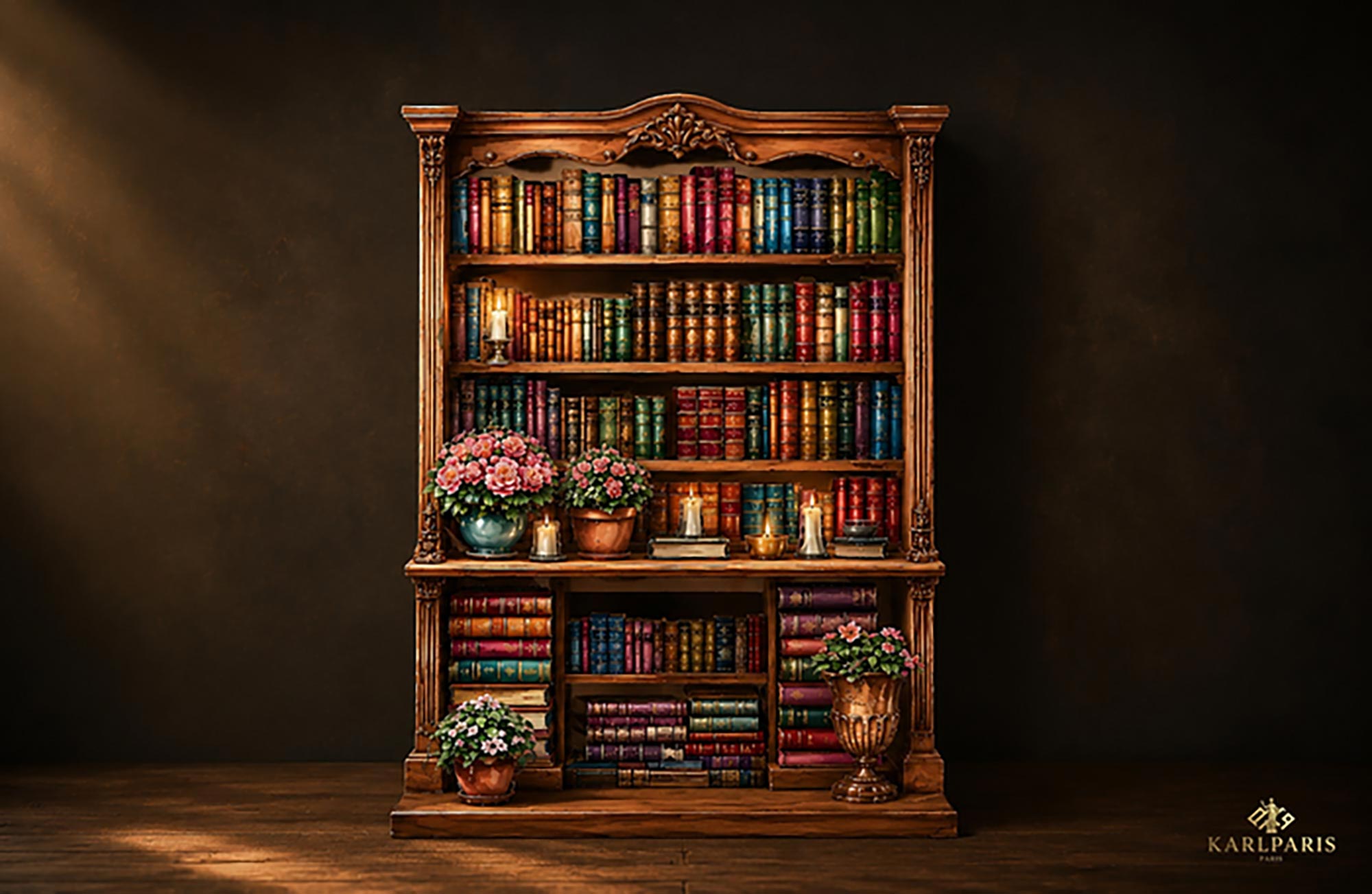 Vintage Library Bookshelf Artwork Cozy Reading Room Literary Wall Art Second Life