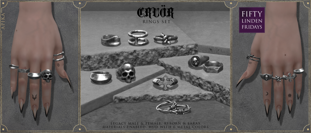 [apika] Cruor Rings (unisex) Second Life