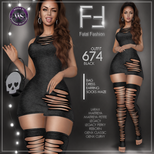 Fatal Fashion Outfit 674 Black Second Life