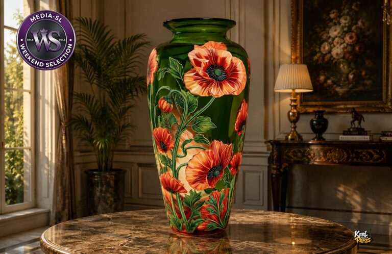 Karlparis Emerald Poppy Vase Second Life