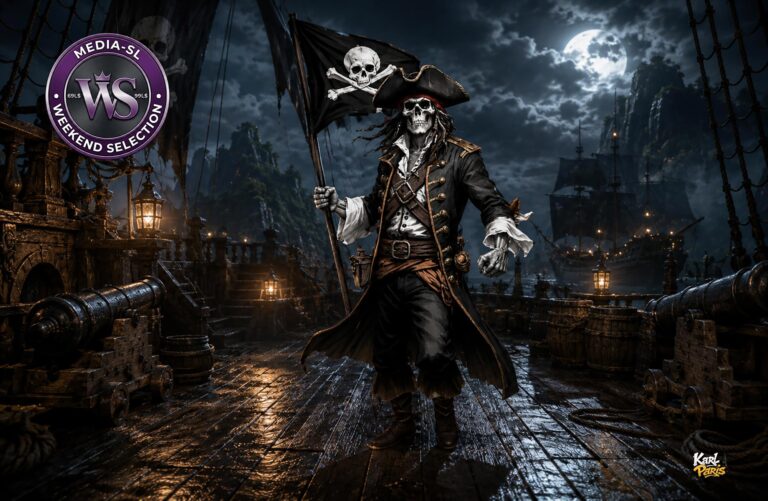 Karlparis Flaming Skeleton Pirate Second Life