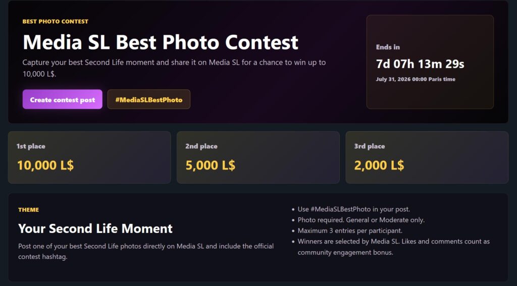 Media Sl Best Photo Contest Second Life