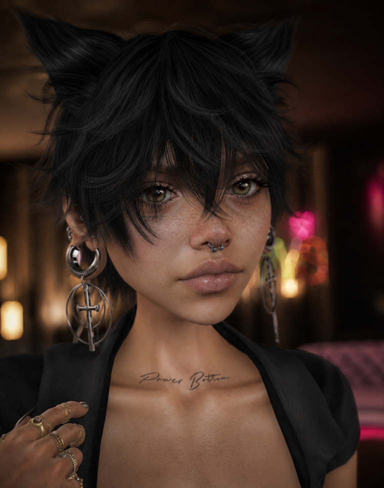 Moody Portrait With Neon Glow Second Life