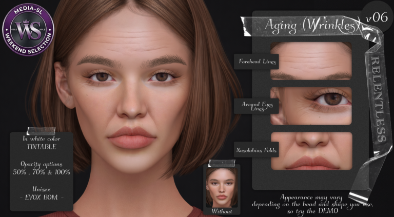 Relentless Aging (wrinkles) V06 Ad! Second Life