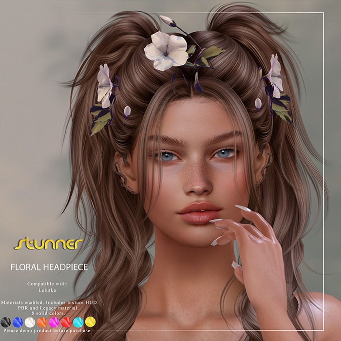 Stunner Headpiece Floral Fatpack Second Life