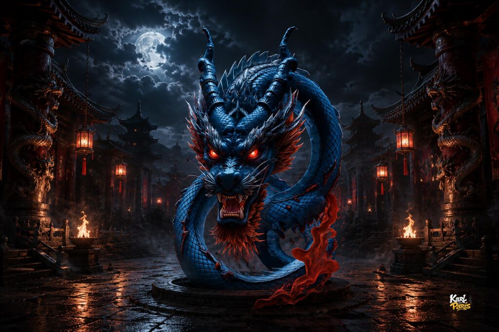 Azure Infernal Dragon Celestial Serpent Guardian Second Life