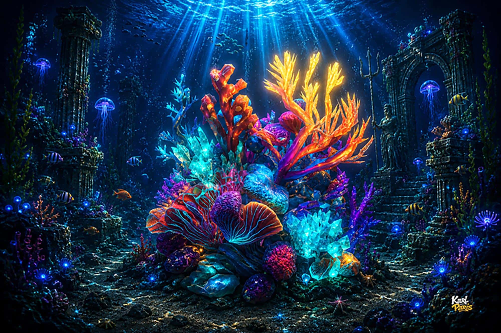 Bioluminescent Coral Garden Glowing Ocean Reef Display Second Life