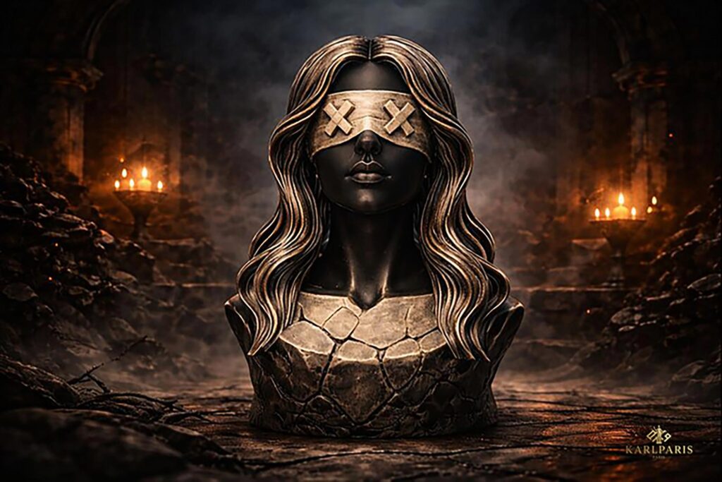 Blindfold Woman Modern Abstract Bust Sculpture Second Life