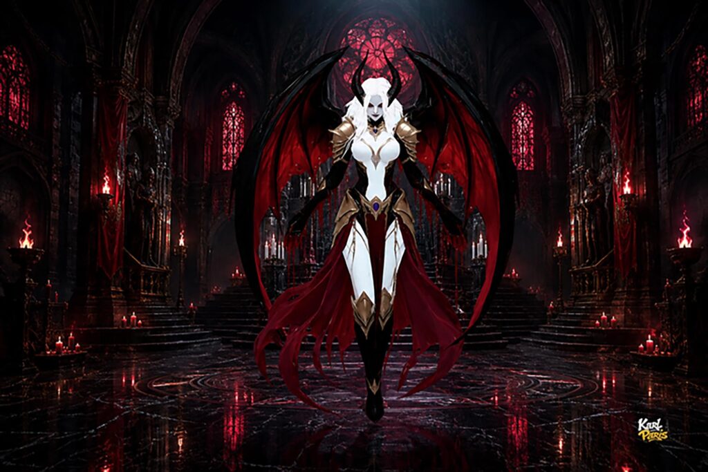 Crimson Abyss Demon Queen Gothic Statue (1) Second Life