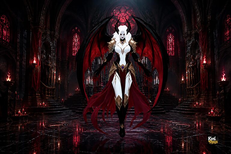 Crimson Abyss Demon Queen Gothic Statue (1) Second Life