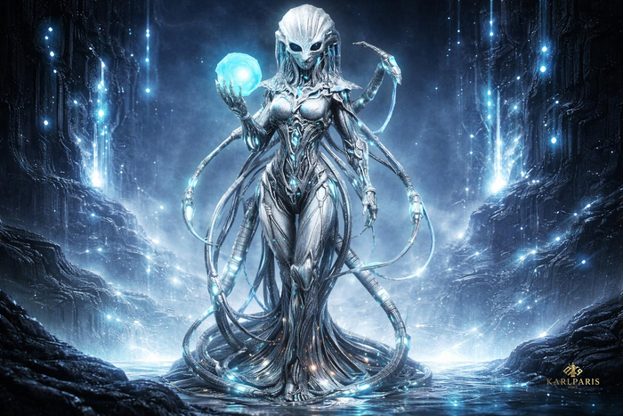 Cyber Alien Oracle Statue Second Life