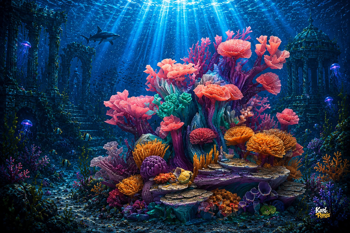 Enchanted Coral Garden Fantasy Reef Decor (1) Second Life