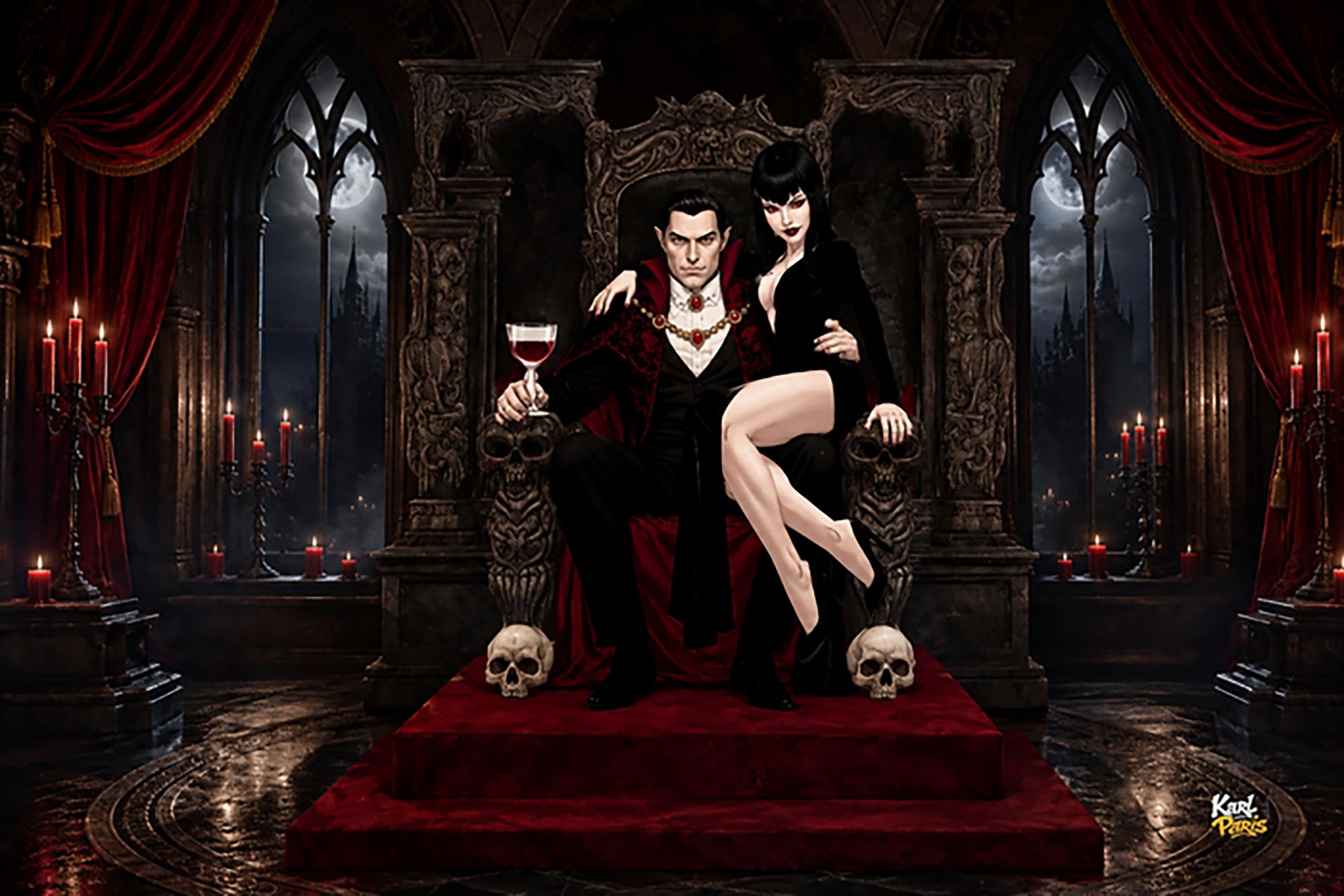 Eternal Vampire Throne Gothic Royal Couple Statue 1 Second Life
