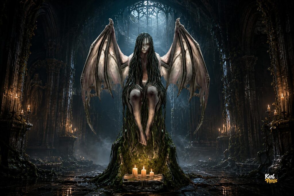 Forsaken Winged Wraith Haunted Gothic Horror Statue Second Life