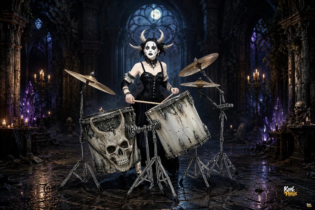 Infernal Demon Drummer Gothic Rock Horror Decor Second Life
