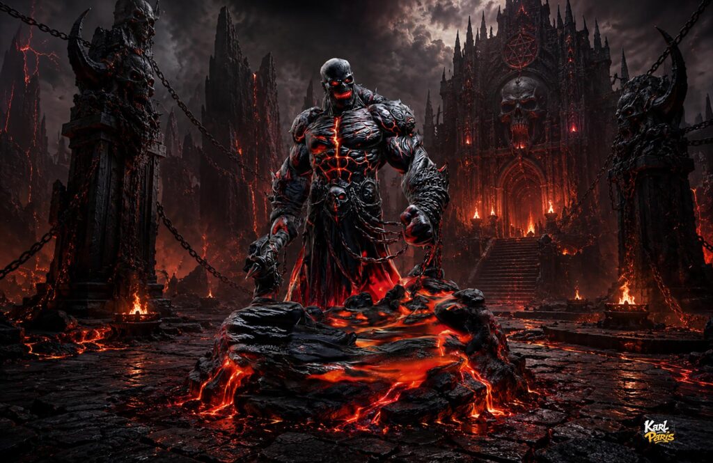 Infernal Lava Titan Demonic Guardian Statue Second Life