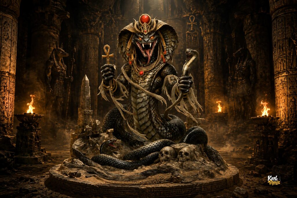 Pharaoh Serpent King Ancient Cobra Guardian Statue Second Life