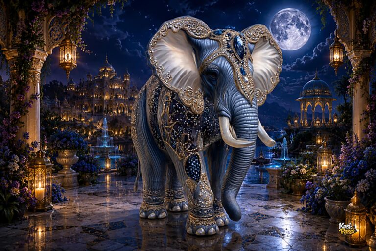 Royal Sapphire Elephant Jewel Crowned Majesty Second Life