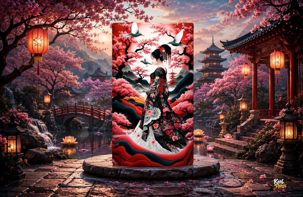 Sakura Dreams Japanese Geisha Wall Art Second Life