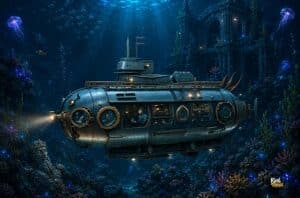 Vintage Deep Sea Submarine Nautical Exploration Vessel Second Life