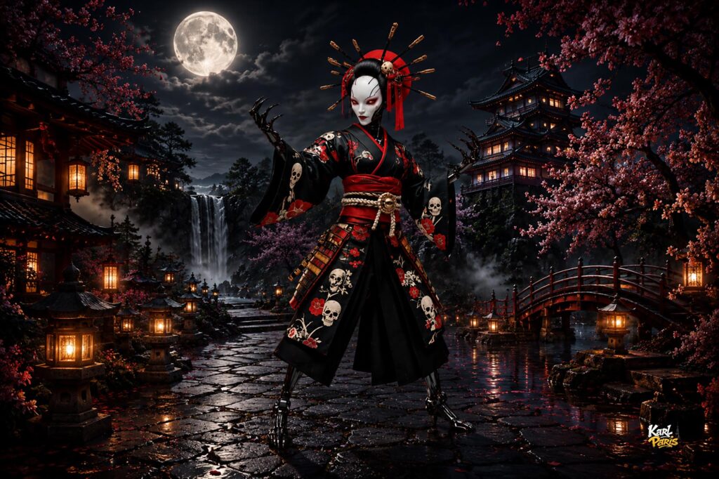 Yokai Empress Cursed Geisha Spirit Statue Second Life