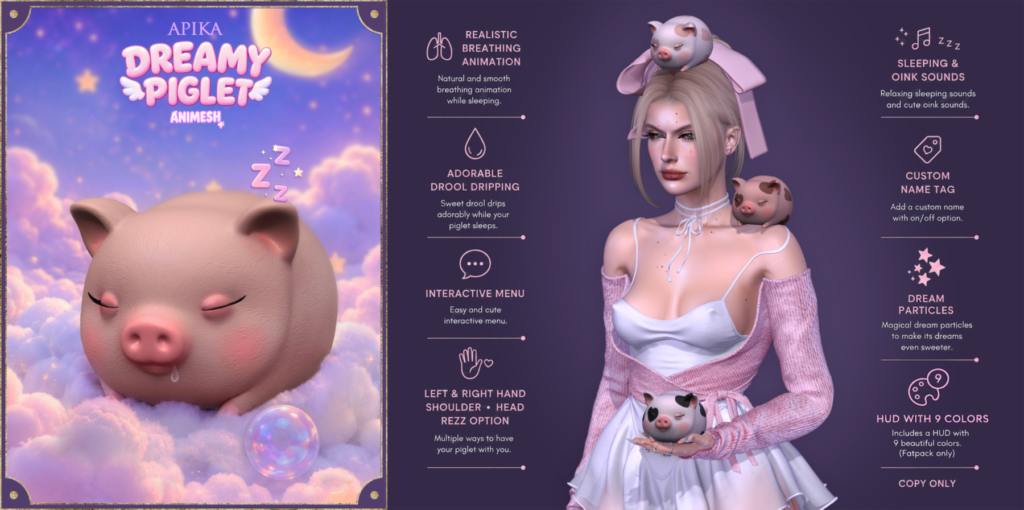 [apika] Dreamy Piglet Ad4k Second Life