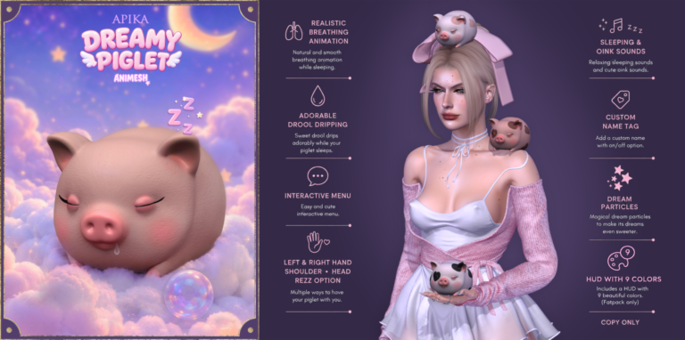 [apika] Dreamy Piglet Ad4k Second Life