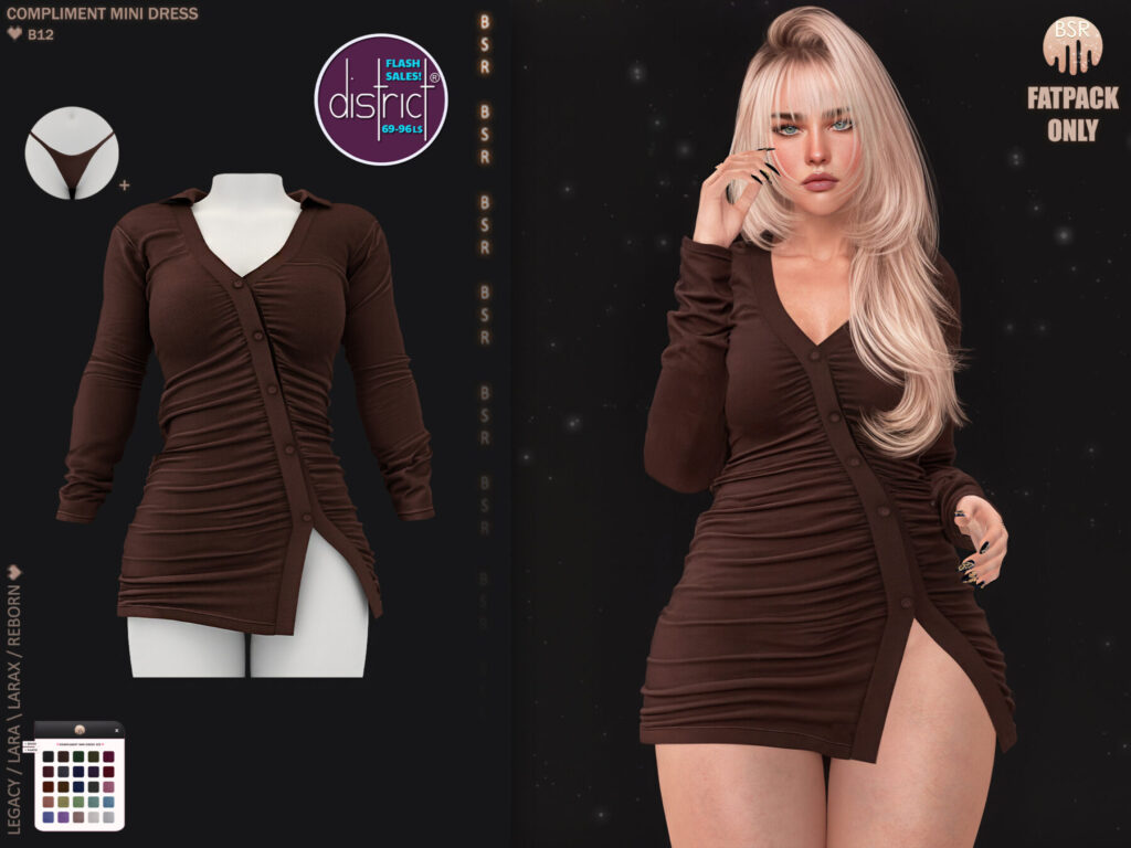 Compliment Mini Dress B12 Fatpack District69 Second Life
