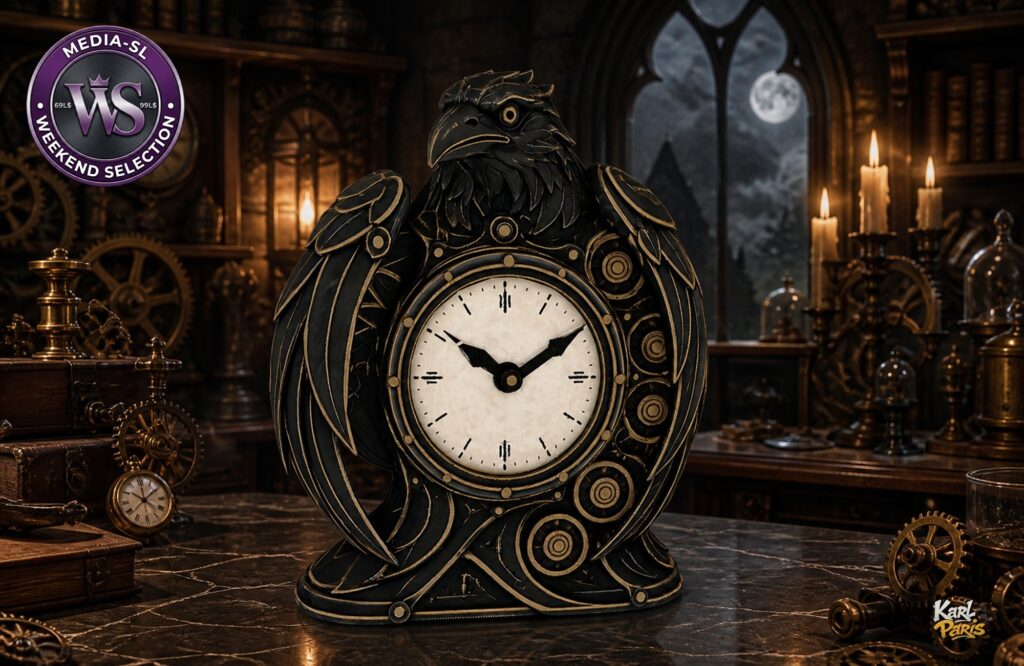 Karlparis Raven Clockwork Guardian Gothic Steampunk Clock Decor Second Life