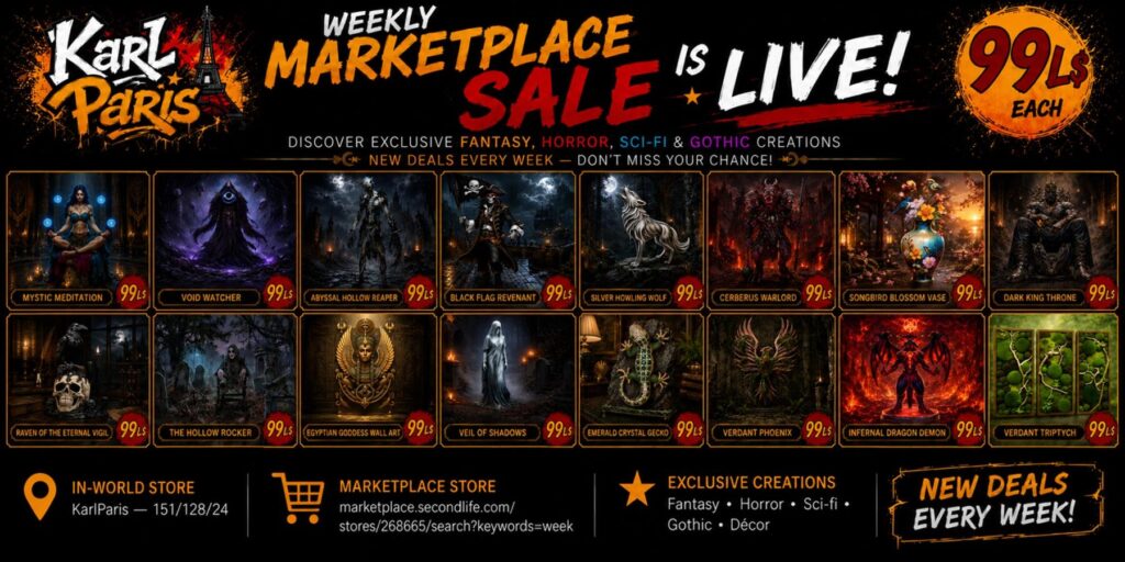 Karlparis Weekly Marketplace Sale0 Second Life
