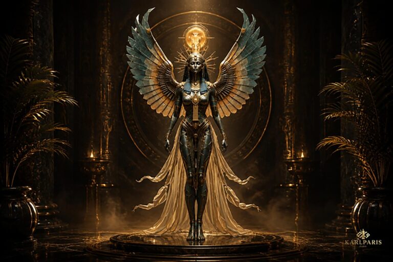 Celestial Egyptian Angel Goddess Mythological Winged Statue (1) Second Life