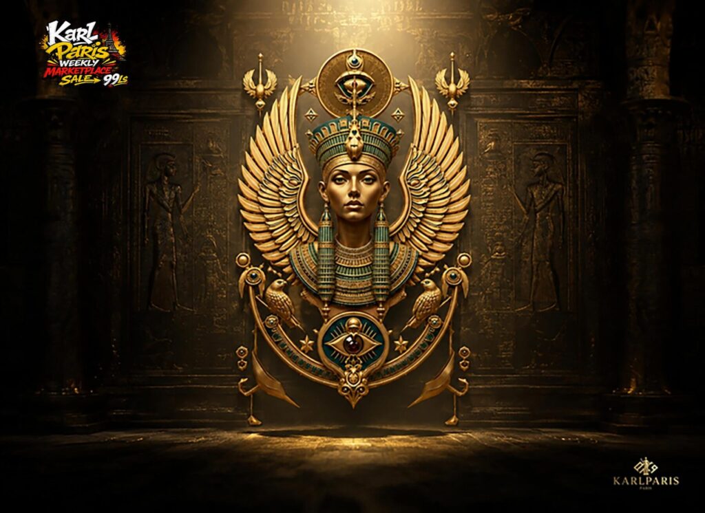Egyptian Goddess Wall Art Ancient Royal Queen Mythology Luxury Design Second Life