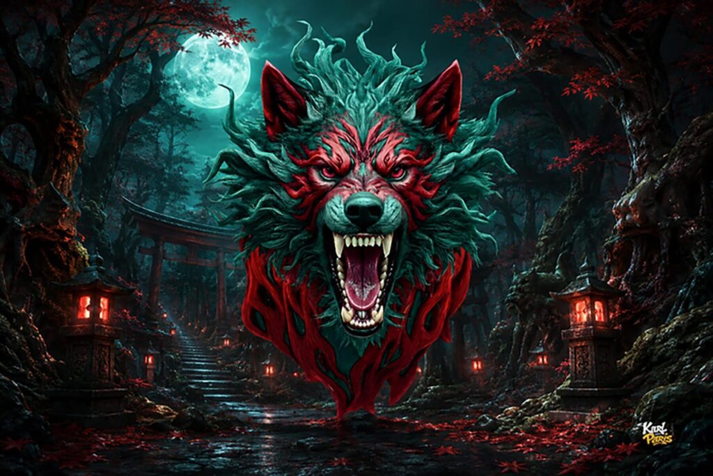 Infernal Spirit Wolf Head Dark Fantasy Wall Trophy Second Life