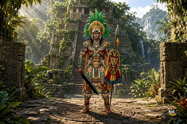 Jaguar Sun Warrior Tribal Mesoamerican Guardian Statue (1) Second Life