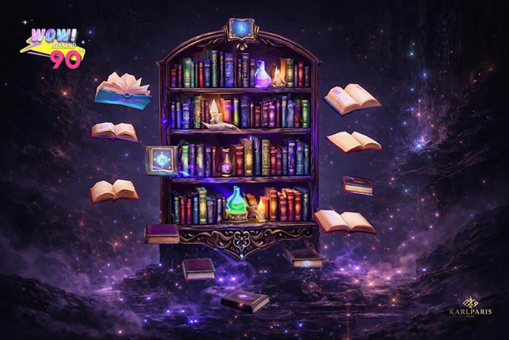 Karlparis Arcane Magic Bookshelf Floating Library Second Life