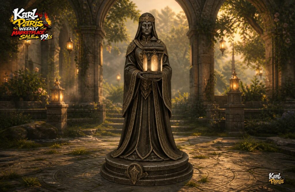 Karlparis Lantern Guardian Mystic Temple Statue Second Life