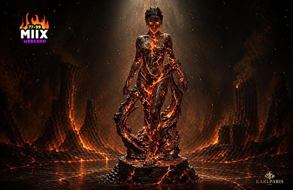 Karlparis Molten Goddess Fiery Transformation Sculpture Art Second Life