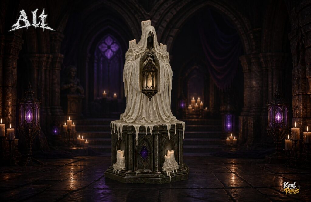 Karlparis The Waxen Oracle Gothic Halloween Statue Second Life