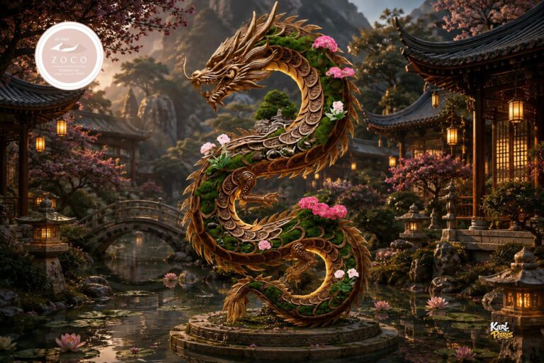 Karlparis Golden Dragon Spiral Garden 9 Second Life