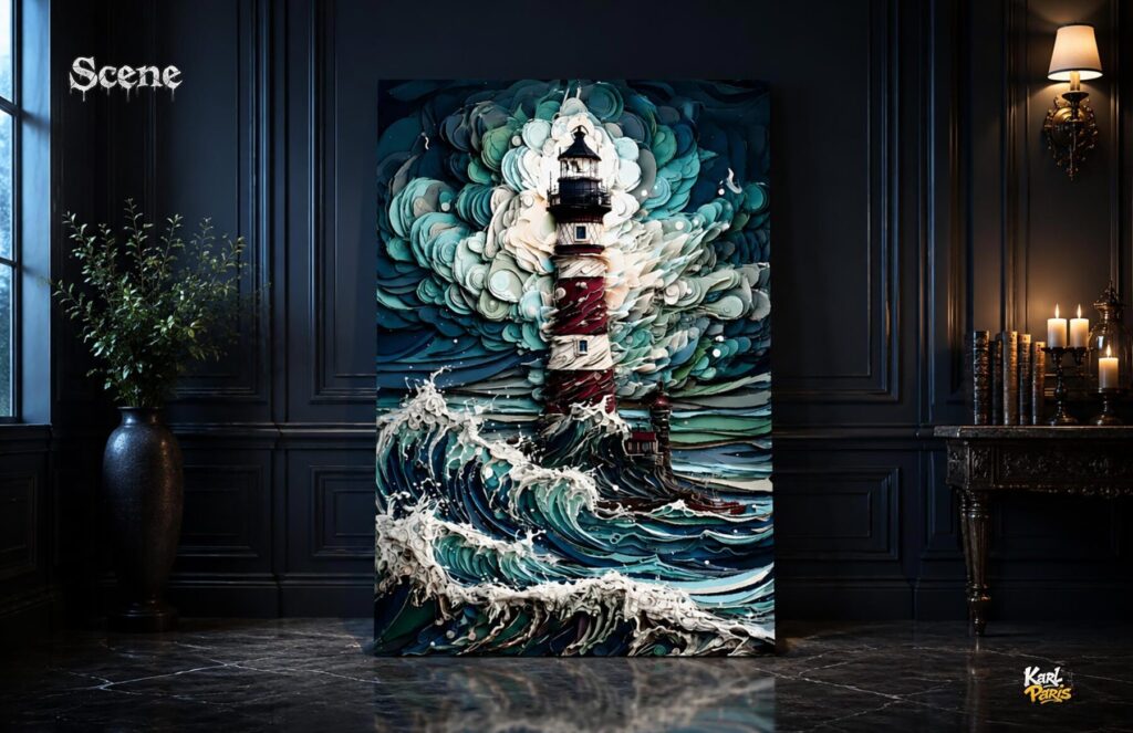 Karlparis Papercraft Lighthouse In A Tempest Second Life