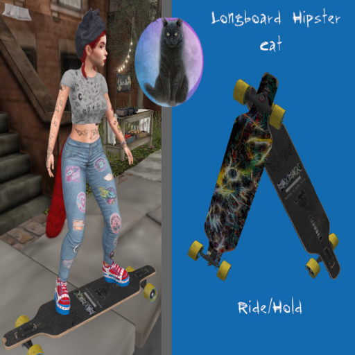 Longboard Hipster Cat Ad Max Lohden Second Life