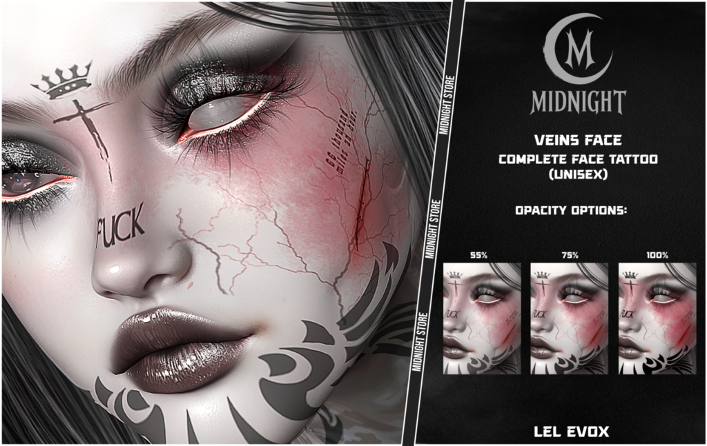 Midnight Veins Face Tattoo Ana Linhares Second Life