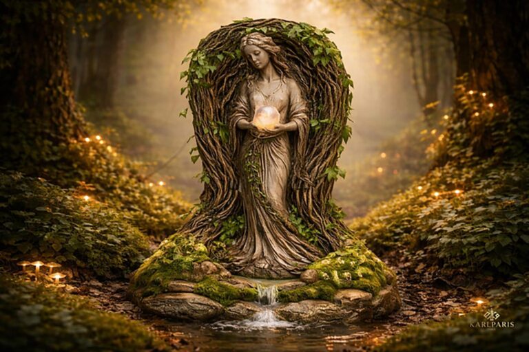 Nature Goddess Forest Crystal Statue Second Life