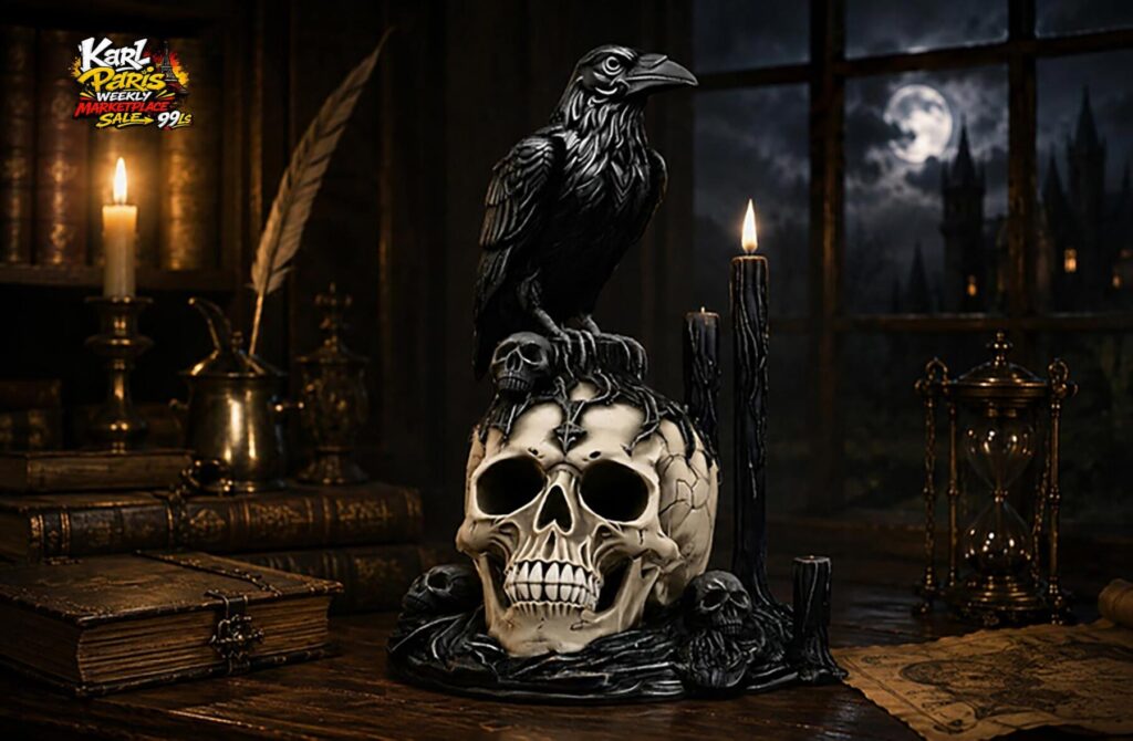 Raven Of The Eternal Vigil Gothic Candle Sculpture Second Life
